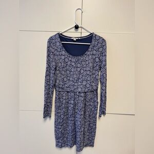 Boden Mable Blue Floral Jersey Dress. Size 10R.